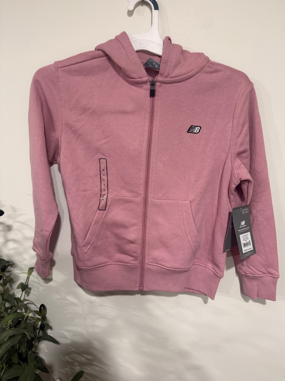 New Balance Girls Pink Full-Zip Hooded Sweatshirt